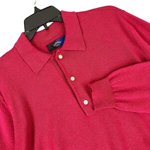 Callaway Retro Preppy Merino Wool Long Sleeve Polo Golf Sweater Mens M